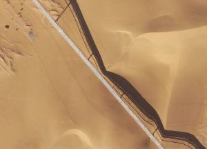世界一長いベルトコンベア 上空写真